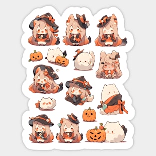 Kawaii Anime Halloween Sticker